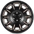 Skill Wheels SV164 10x22 6x139,7 ET10 77,8 чёрный матовый + полировка + бронзовый лак
